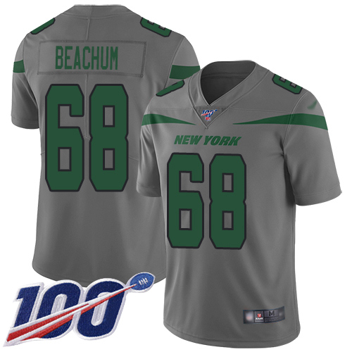 New York Jets Limited Gray Youth Kelvin Beachum Jersey NFL Football #68 100th Season Inverted Legend->youth nfl jersey->Youth Jersey
